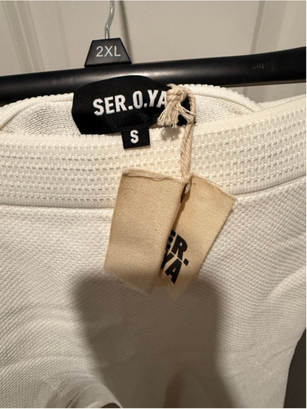 Women's SER.O.YA White Mini Skirt with Orange 85 Embroidery, Size S - Picture 4 of 6